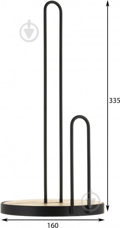 Тримач для паперових рушників Flamberg Premium Woody d16х33,5 см чорний S-E49110M - фото 2