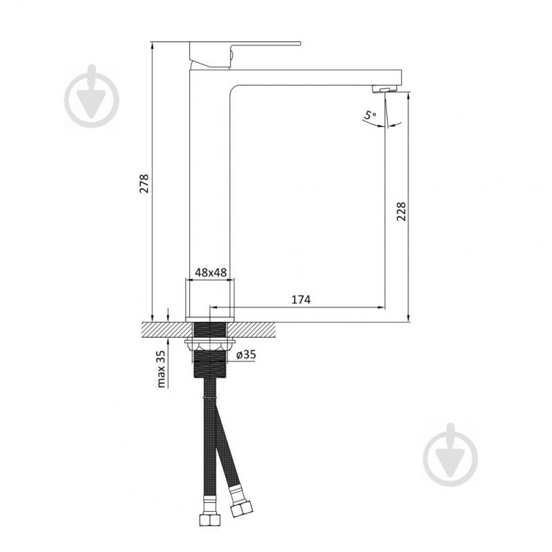 Смеситель для умывальника RJ Rod RBZ091-1B - фото 2