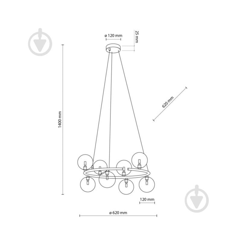 Люстра підвісна TK Lighting ANABELLE 6844 8xG9 димчатий - фото 10