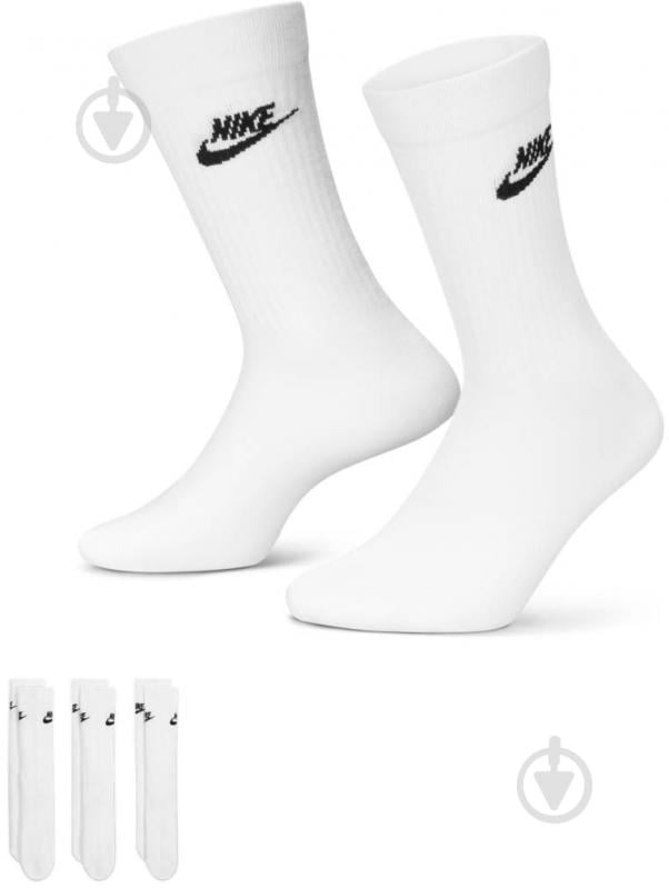 Шкарпетки Nike U NK NSW EVERYDAY ESSENTIAL CR DX5025-100 р.38-42 білий 3 пари шт. - фото 1