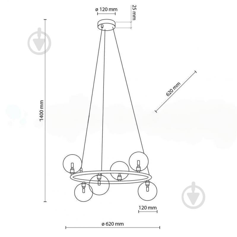 Люстра подвесная TK Lighting ANABELLE 6843 6xG9 дымчатый - фото 6