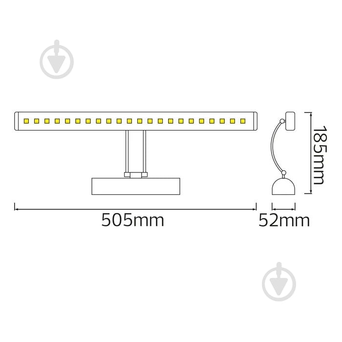 Підсвітка для картин HOROZ ELECTRIC FLAMINGO-6 4200 К хром 040-001-0006-010 - фото 2