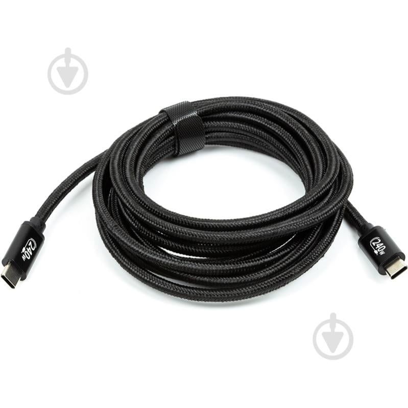 Кабель гнучкий San Guan USB Type-C - USB Type-C PD 240W 3м черный 3 м чорний (CA914128) - фото 2