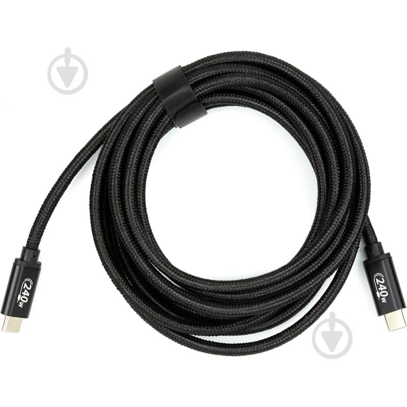 Кабель гнучкий San Guan USB Type-C - USB Type-C PD 240W 3м черный 3 м чорний (CA914128) - фото 3