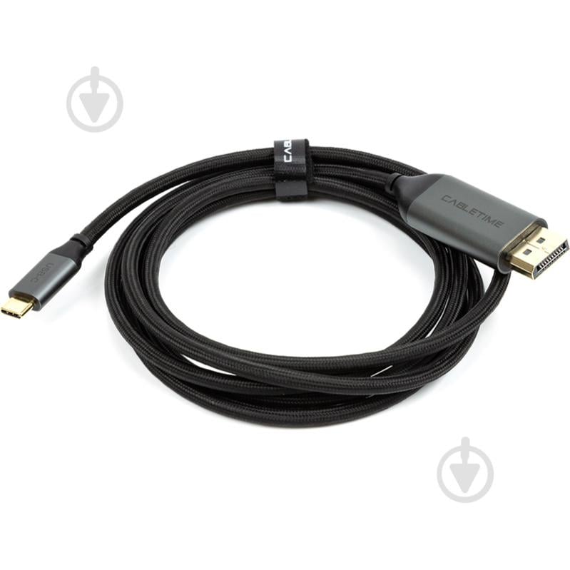 Кабель гнучкий PowerPlant USB-C - DisplayPort, 4K, Ultra HD 1,8 м black (CA913305) - фото 3