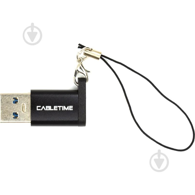 Перехідник USB CableTime OTG USB 3.0 Type-A (M) - USB Type-C (F) black (CA913701) - фото 2