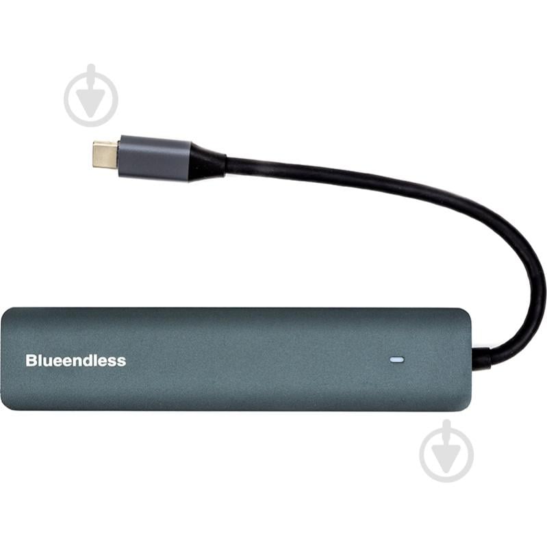 USB-хаб PowerPlant USB-хаб Blueendless USB Type-C - HDMI 3xUSB Type-A SD TF USB Type-C PD100W 0,1 м серый (CA913848) - фото 3