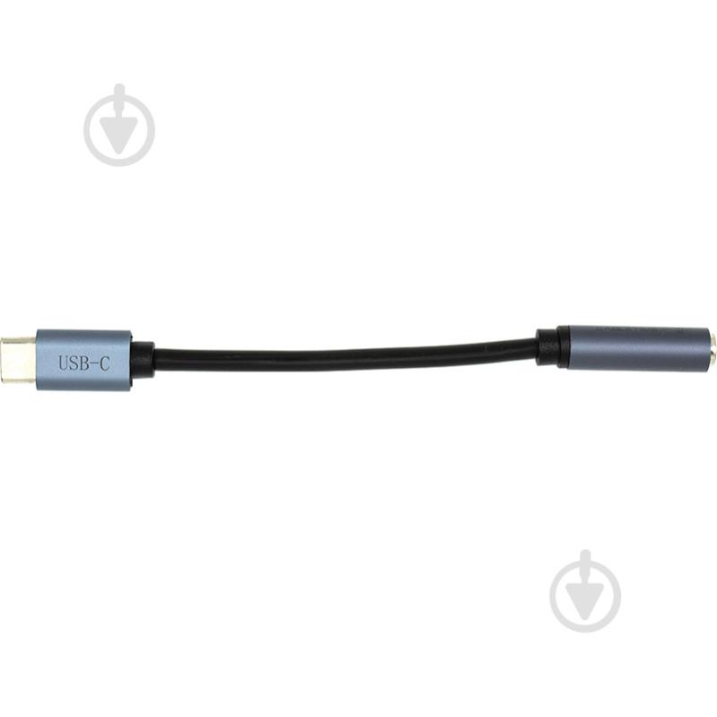 Адаптер CableTime Cabletime USB Type-C (M) - AUX 3.5мм (F) 0,13 м чорний (CA913725) - фото 2