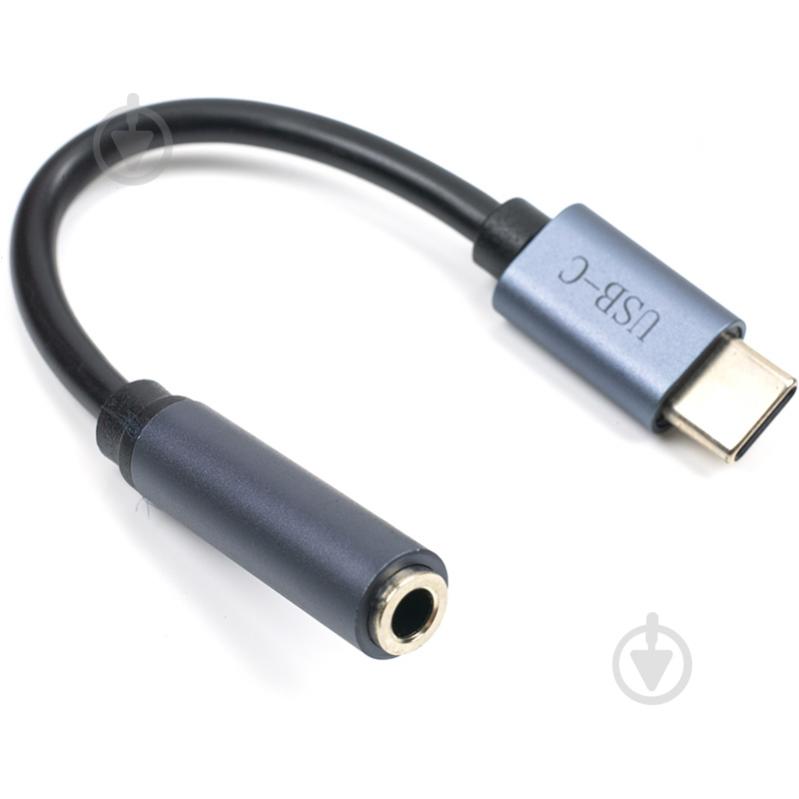 Адаптер CableTime Cabletime USB Type-C (M) - AUX 3.5мм (F) 0,13 м черный (CA913725) - фото 1