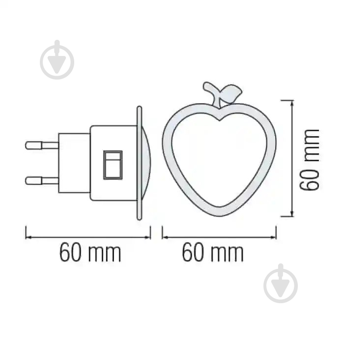 Ночник HOROZ ELECTRIC Bugs яблоко/сердце 0,3 Вт в ассортименте 085-001-0003-011 - фото 3