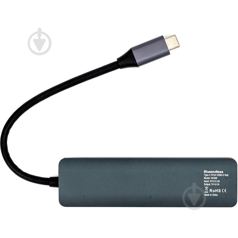 USB-хаб PowerPlant USB-хаб Blueendless USB Type-C - 2 x USB 3.0 Type-C PD HDMI сірий (CA913435) - фото 3