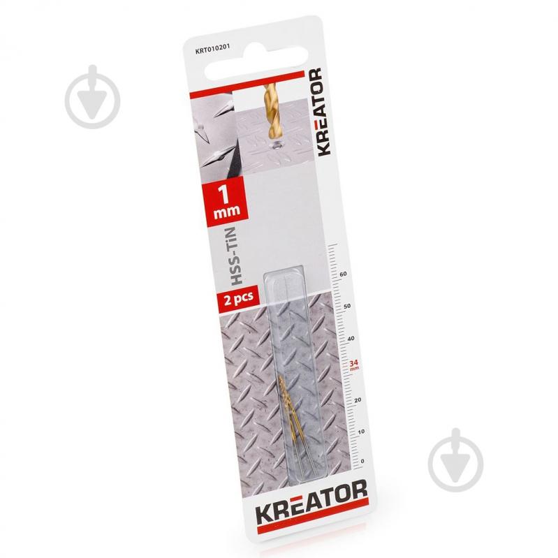 Сверло по металлу Kreator с титановым покрытием HSS-TIN Ø 1x34 мм KRT010201 - фото 1 Сверло по металлу Kreator с титановым покрытием HSS-TIN Ø 1x34 мм KRT010201 - фото 1