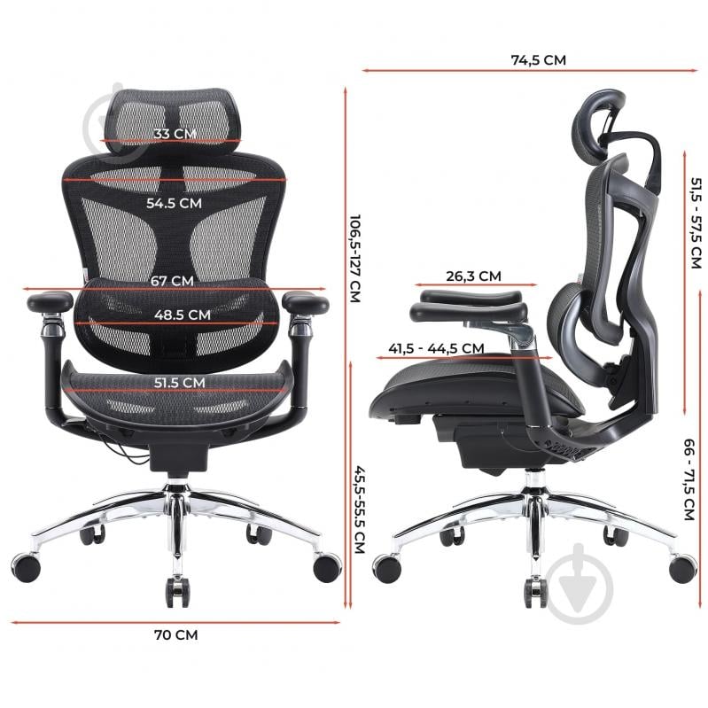 Кресло офисное Sihoo DORO C300 Pro Mesh Black (DORO-C300-PRO-M101) черный - фото 18