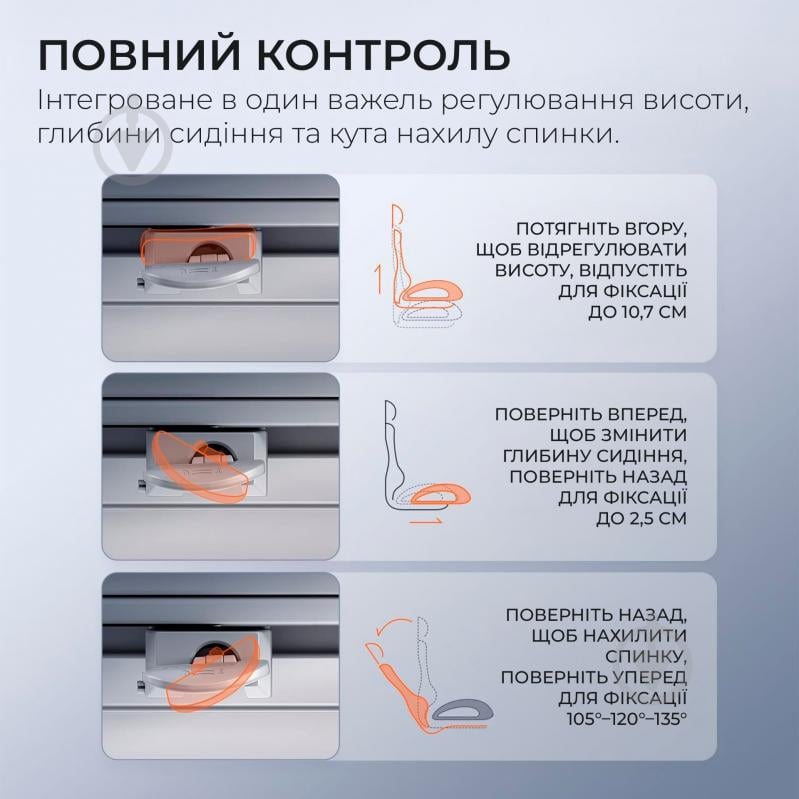 Кресло офисное Sihoo DORO C300 Pro Mesh White (DORO-C300-PRO-M102) серый - фото 7