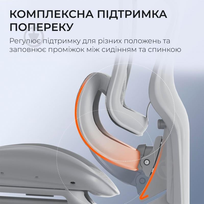 Кресло офисное Sihoo DORO C300 Pro Mesh White (DORO-C300-PRO-M102) серый - фото 16