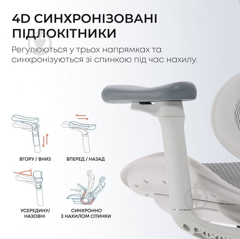 Кресло офисное Sihoo DORO C300L Mesh White (DORO-C300L-A3-102) белый - фото 13