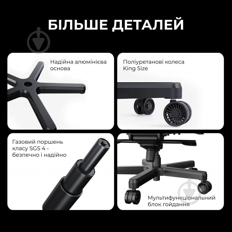 Крісло ігрове Anda Seat Kaiser 3E XL Grey Fabric сірий - фото 20