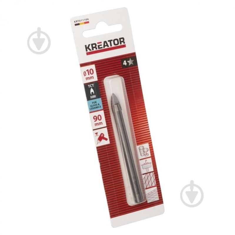 Свердло по склу та плитці Kreator Ø 10x90 мм 1 шт. KRT011106 - фото 1 Свердло по склу та плитці Kreator Ø 10x90 мм 1 шт. KRT011106 - фото 1