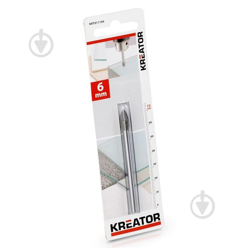 Свердло по склу та плитці Kreator Ø 6x72 мм 1 шт. KRT011104 - фото 1 Свердло по склу та плитці Kreator Ø 6x72 мм 1 шт. KRT011104 - фото 1