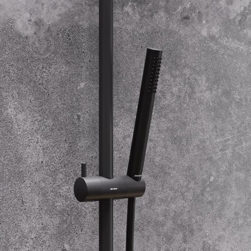 Душевая система Damixa Scandinavian Pure 936750300 с термостатом черная матовая, с полкой - фото 5 Душевая система Damixa Scandinavian Pure 936750300 с термостатом черная матовая, с полкой - фото 5