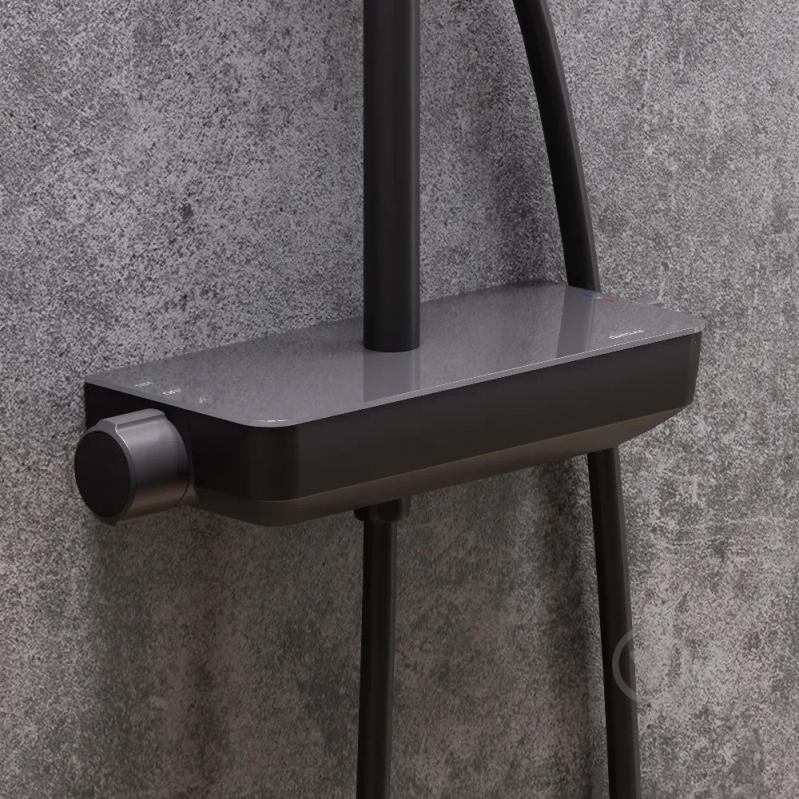 Душевая система Damixa Scandinavian Pure 936750300 с термостатом черная матовая, с полкой - фото 6 Душевая система Damixa Scandinavian Pure 936750300 с термостатом черная матовая, с полкой - фото 6