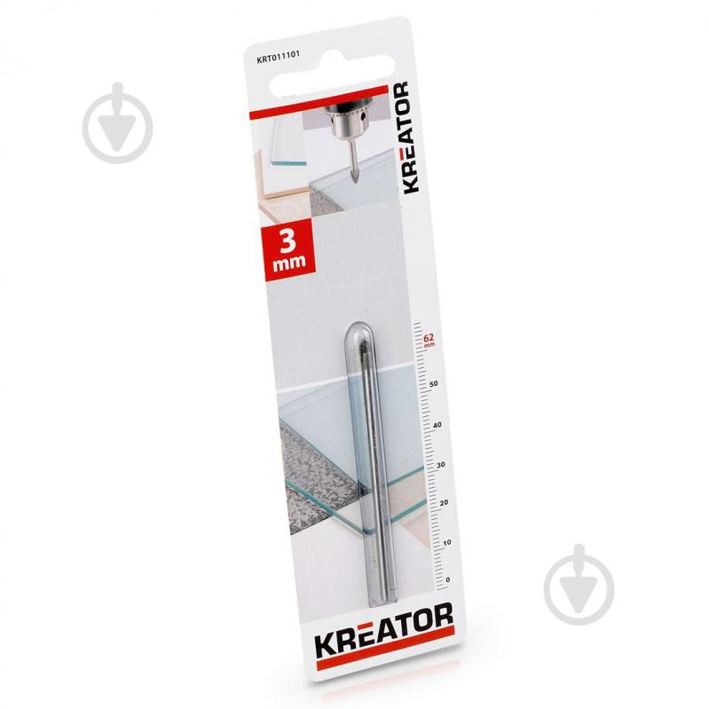 Свердло по склу та плитці Kreator Ø 3x62 мм 1 шт. KRT011101 - фото 1