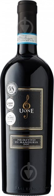 Вино Uone Primitivo di Manduria DOC красное полусухое 0,75 л - фото 1
