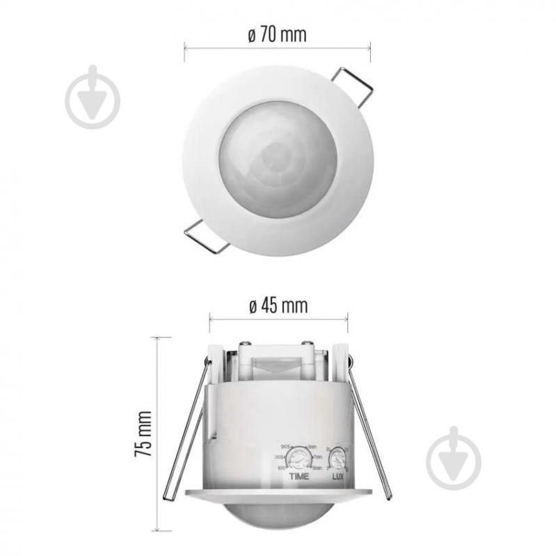 Датчик руху Emos PIR IP20 1200W GS12111 - фото 15