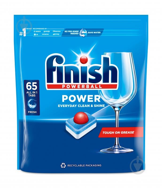 Таблетки для посудомийних машин Finish All in 1 65 шт. - фото 1