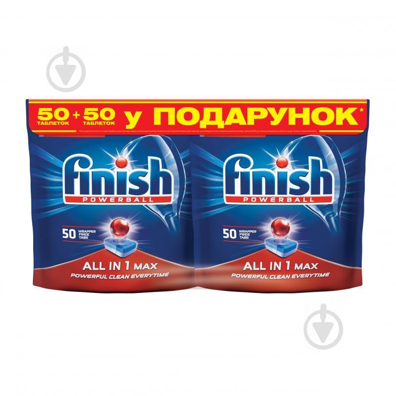 Таблетки для ПММ Finish All in 1 Max (50+50) 100 шт. - фото 1