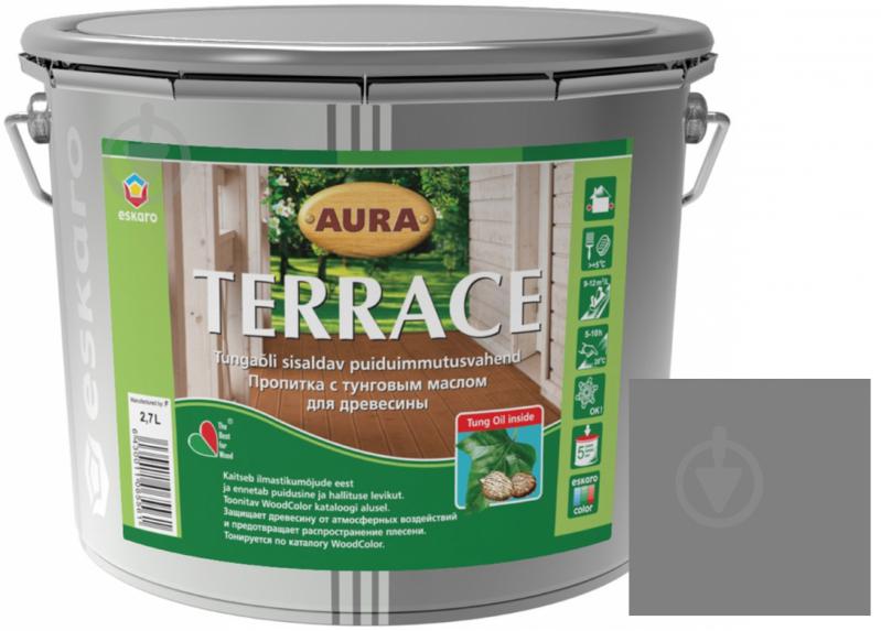 ᐉ Масло для древесины Aura® Terrace серый 2,7 л • Купить в Киеве ...