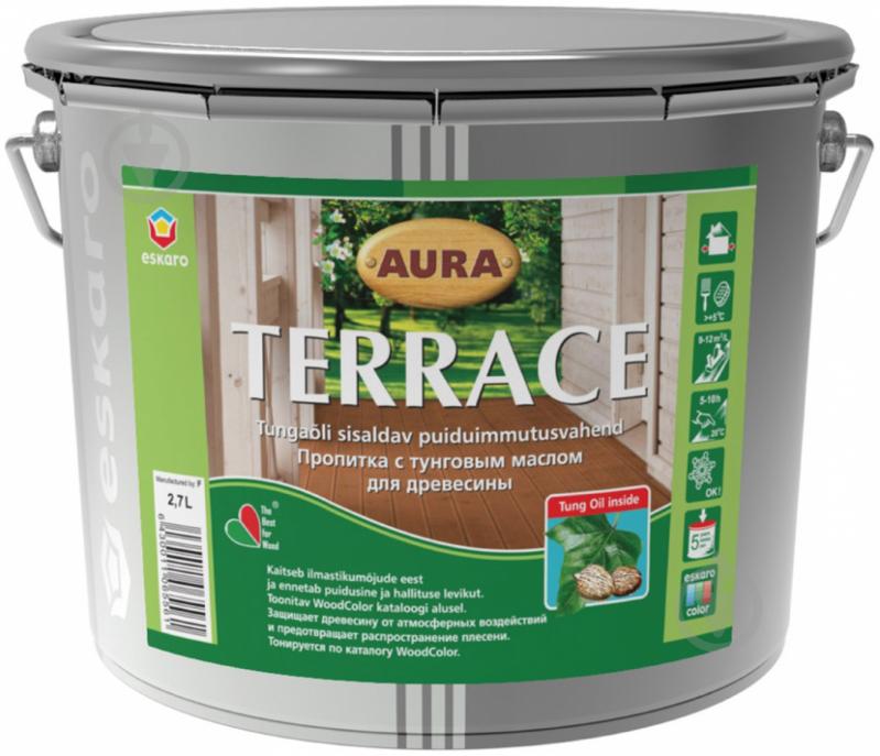Олія для деревини Aura® Terrace сірий 2,7 л - фото 2