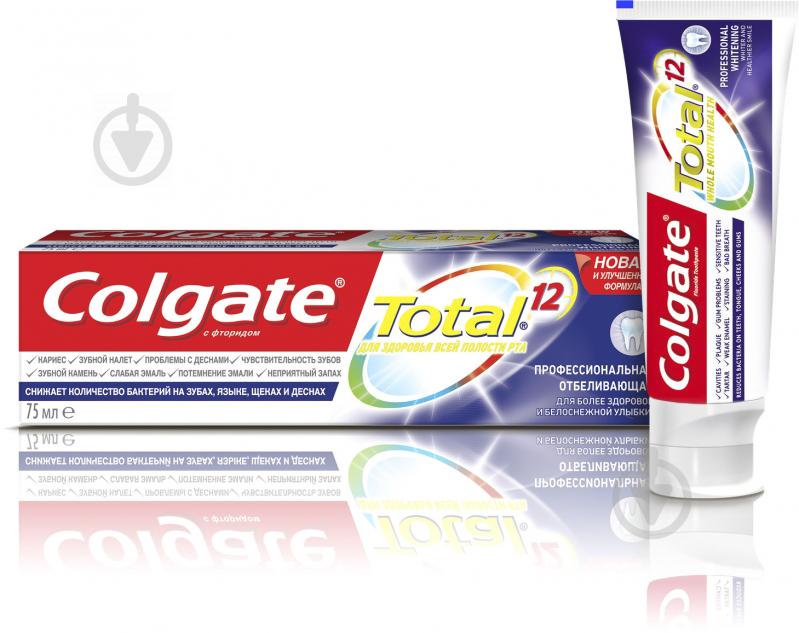 Зубна паста Colgate Total 12 Професійна Відбілююча комплексна антибактеріальна 75 мл - фото 2