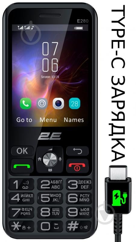 Мобильный телефон 2E E280 2025 black 0694743656220 - фото 4