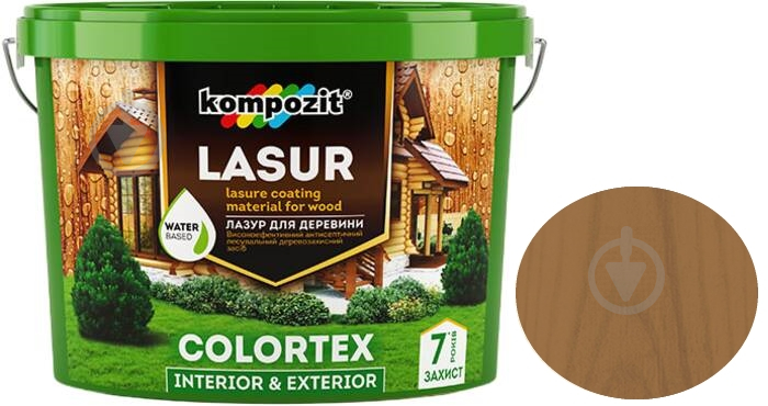 Лазурь Kompozit Colortex дуб полуглянец 10 л - фото 1