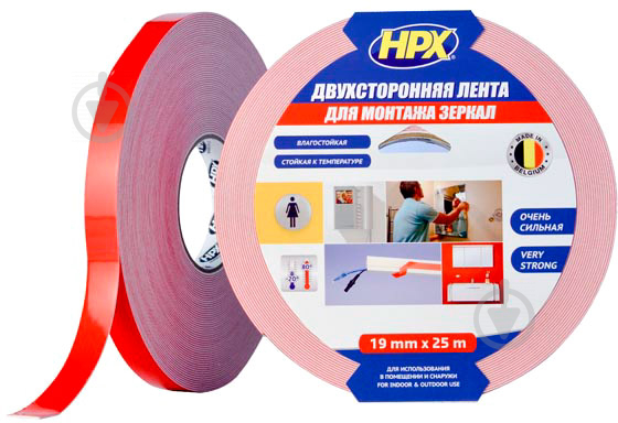 Монтажная двусторонняя лента HPX для монтажа зеркал 19 мм x 25 м DS1925 - фото 1