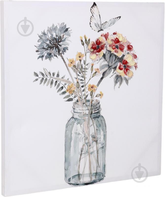 Картина Jar Flower butterfly 60x60 см - фото 3