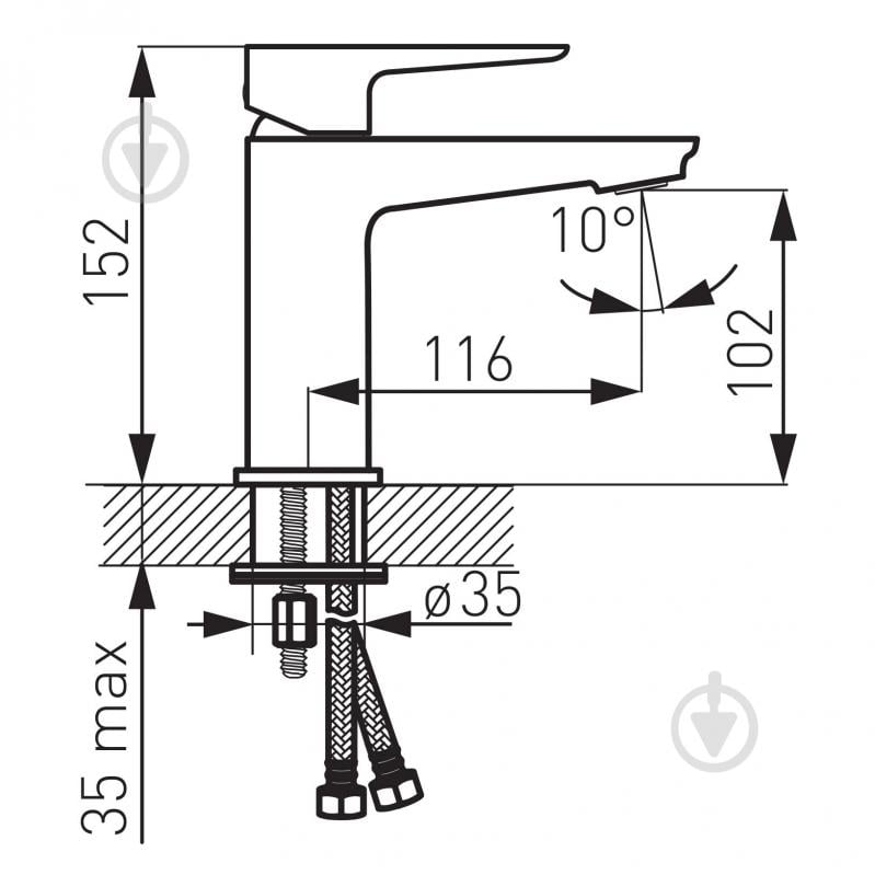 Смеситель для ванны Ferro Adore Black/Chrome BDR2BLC - фото 2