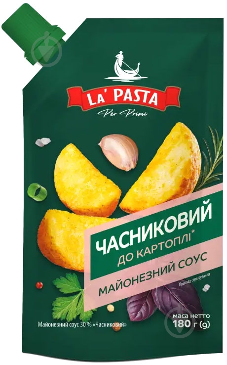 Соус майонезний La Pasta per primi Часниковий 180 г - фото 1 Соус майонезний La Pasta per primi Часниковий 180 г - фото 1