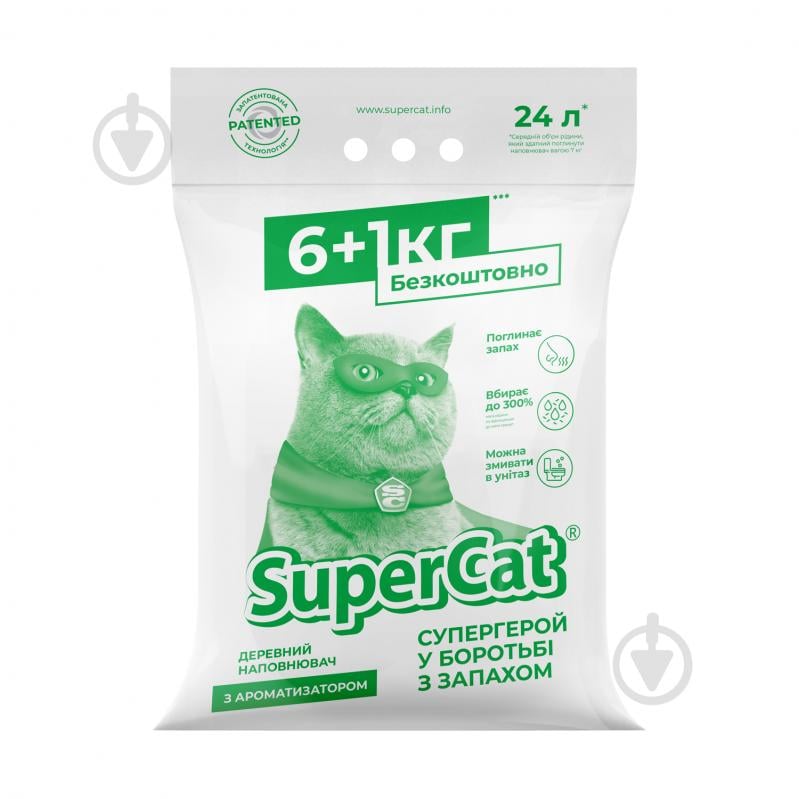Наповнювач для котячого туалету Super Cat з ароматизатором 6+1 кг - фото 1