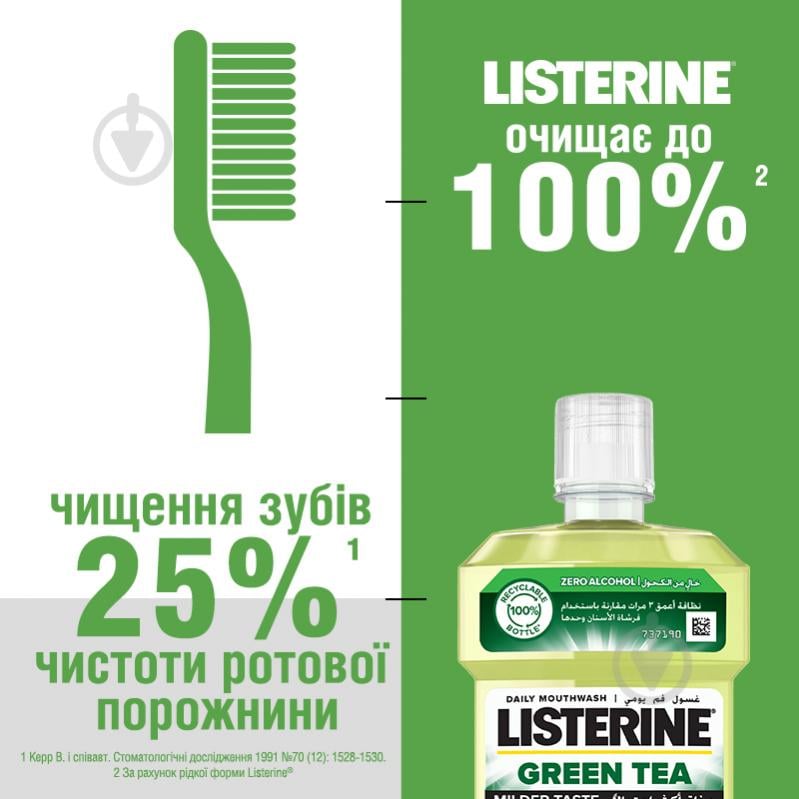 Ополаскиватель для полости рта Listerine Зеленый чай 250 мл - фото 7