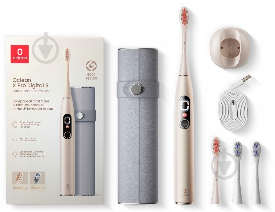 Зубная щетка Oclean X Pro Digital Set Electric Toothbrush Champagne Gold - фото 1