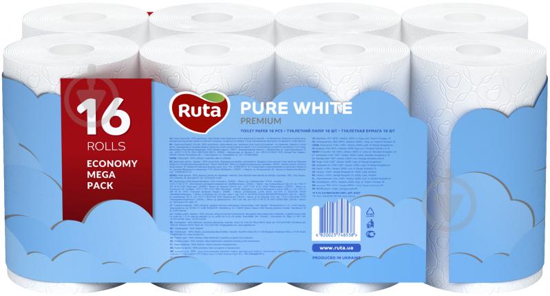 Туалетний папір туалетний папір Ruta Pure White тришаровий 16 шт. - фото 3