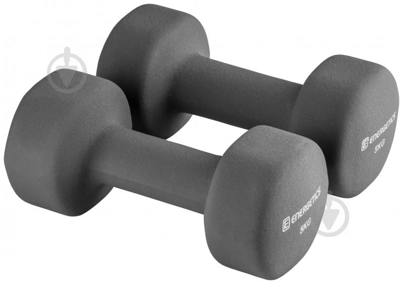 Гантелі Energetics Neoprene Dumb Pairs 106225-5 Neoprene Dumbbells 2x5 кг сірий - фото 1