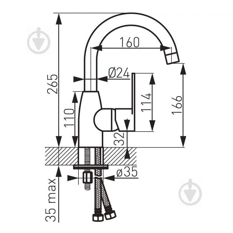 Змішувач для умивальника Ferro Algeo Black BAG2ABL - фото 2