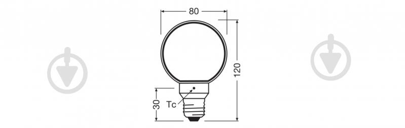 Лампа светодиодная Ledvance Vintage 1906 Globe 80 Filament O Lamp DIM 1800K Smoke 4 Вт E27 1800 К 220 В прозора - фото 8