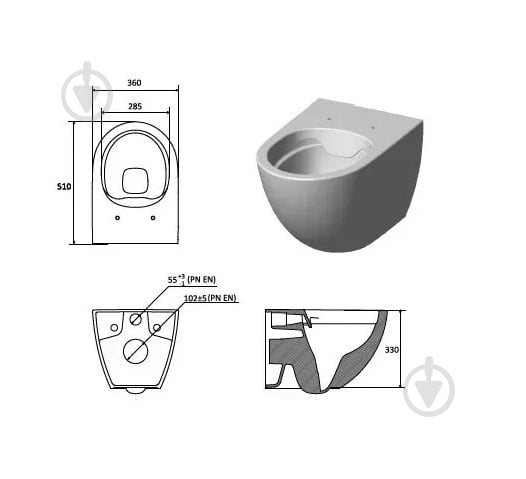 Унитаз подвесной Ravak WC Uni Optima RimOff - фото 6 Унитаз подвесной Ravak WC Uni Optima RimOff - фото 6