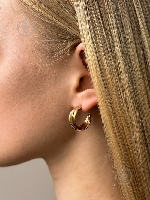 Серьги MISO accessory золотое маленькое полукольцо - фото 2