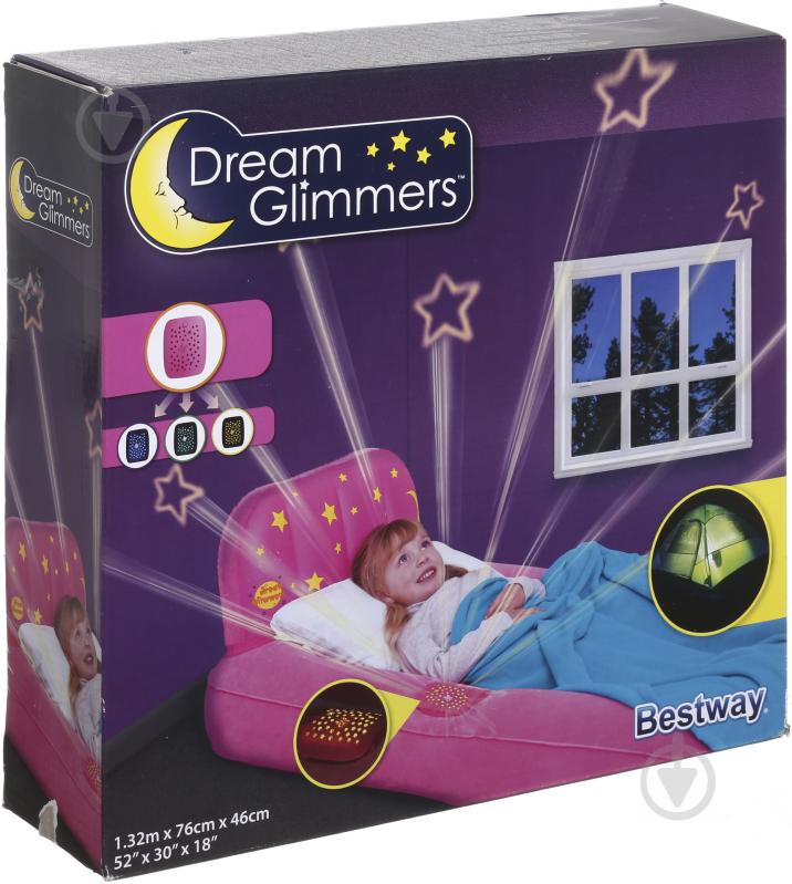 Ліжко Bestway надувне дитяче зі світильником Dream Glimmers 132х76 см в асортименті - фото 1