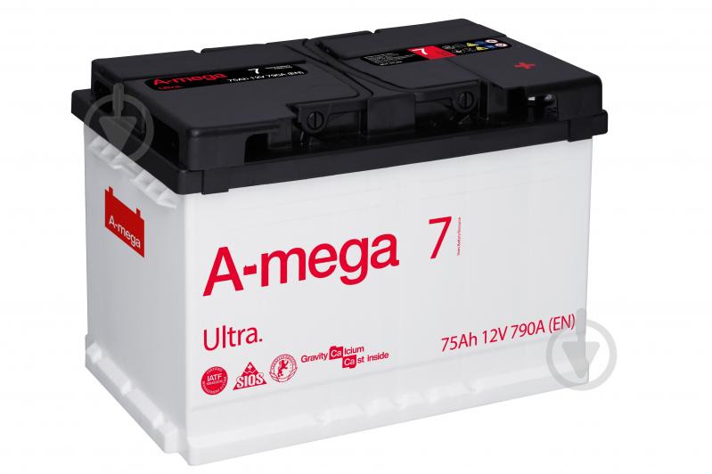 Аккумулятор автомобильный A-MEGA Ultra 75Ah 790A 12V «+» справа - фото 1